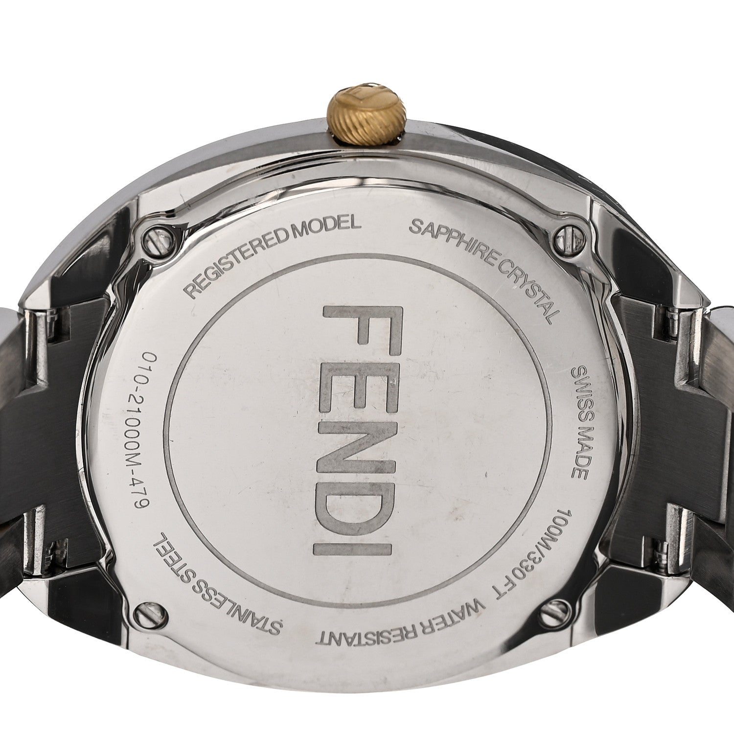 Fendi Stainless Steel Mother of Pearl 34mm Momento Two Tone Quartz Watch 4 of 5