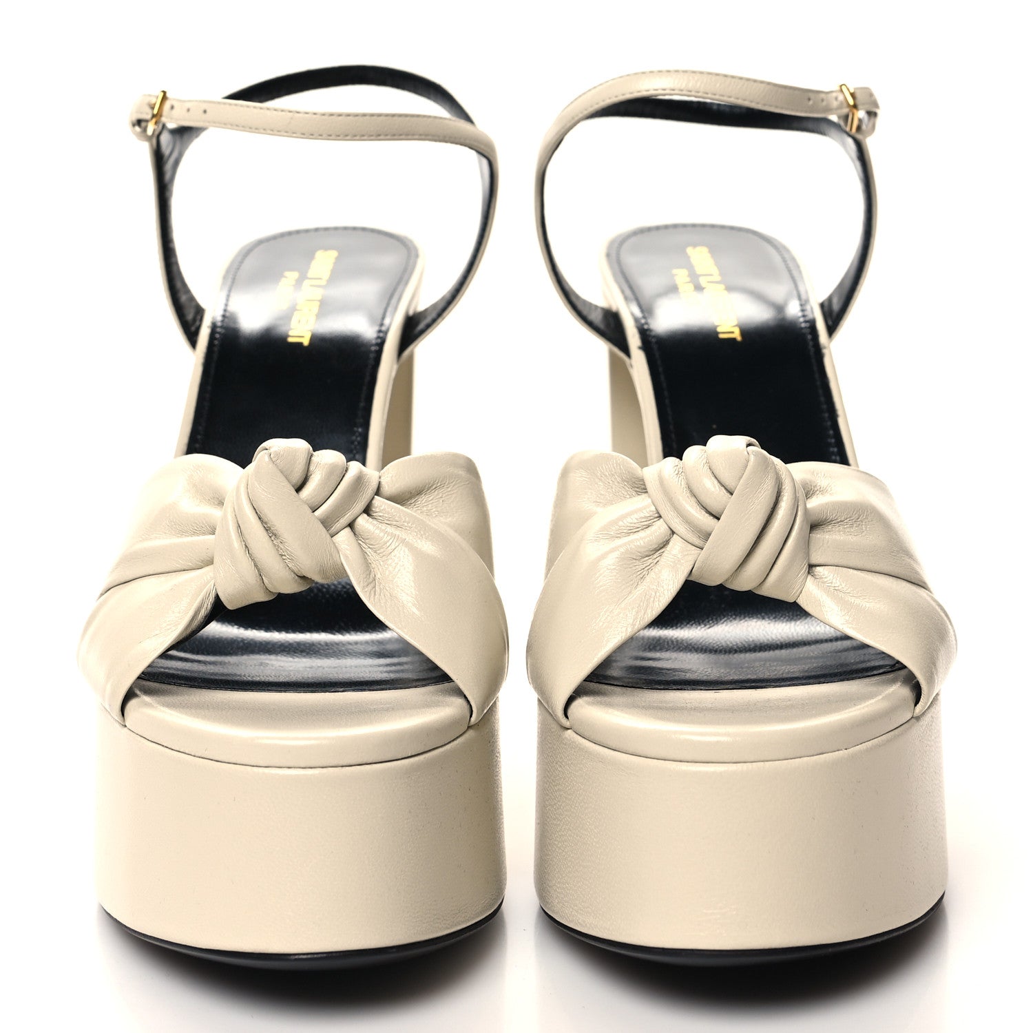 Saint Laurent Vendome Bianca 85 Platform Sandals 40 Pearl 2 of 11