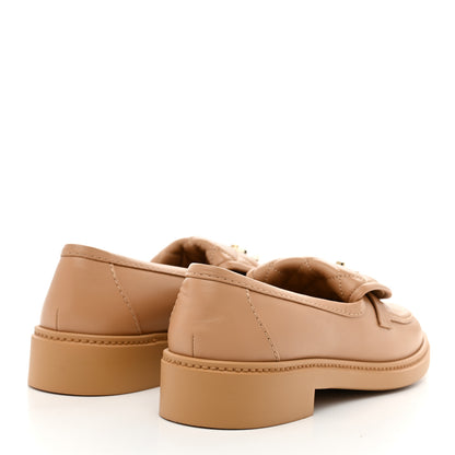 Chanel Lambskin Quilted CC Turnlock Moccasins 39.5 Beige 5 of 10