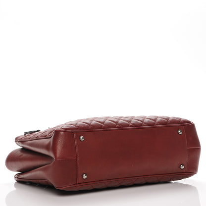 Chanel Caviar Quilted Medium Rock In Rome Tote Dark Red 5 of 9