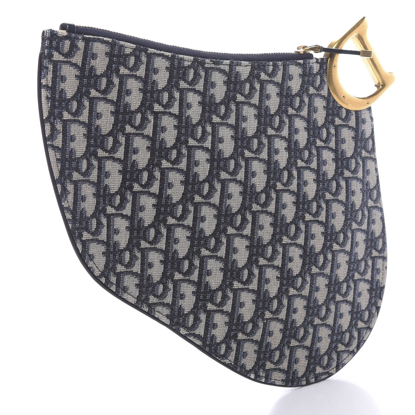 Oblique Saddle Pouch Clutch Blue