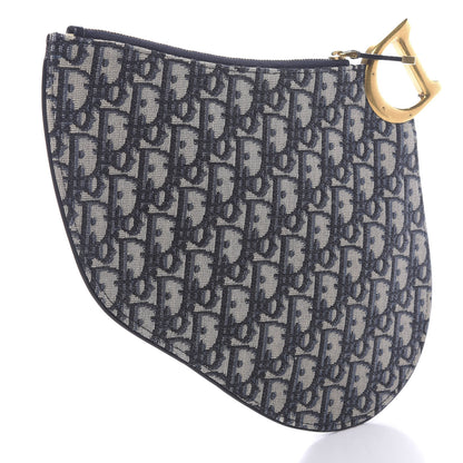 Christian Dior Oblique Saddle Pouch Clutch Blue 3 of 8