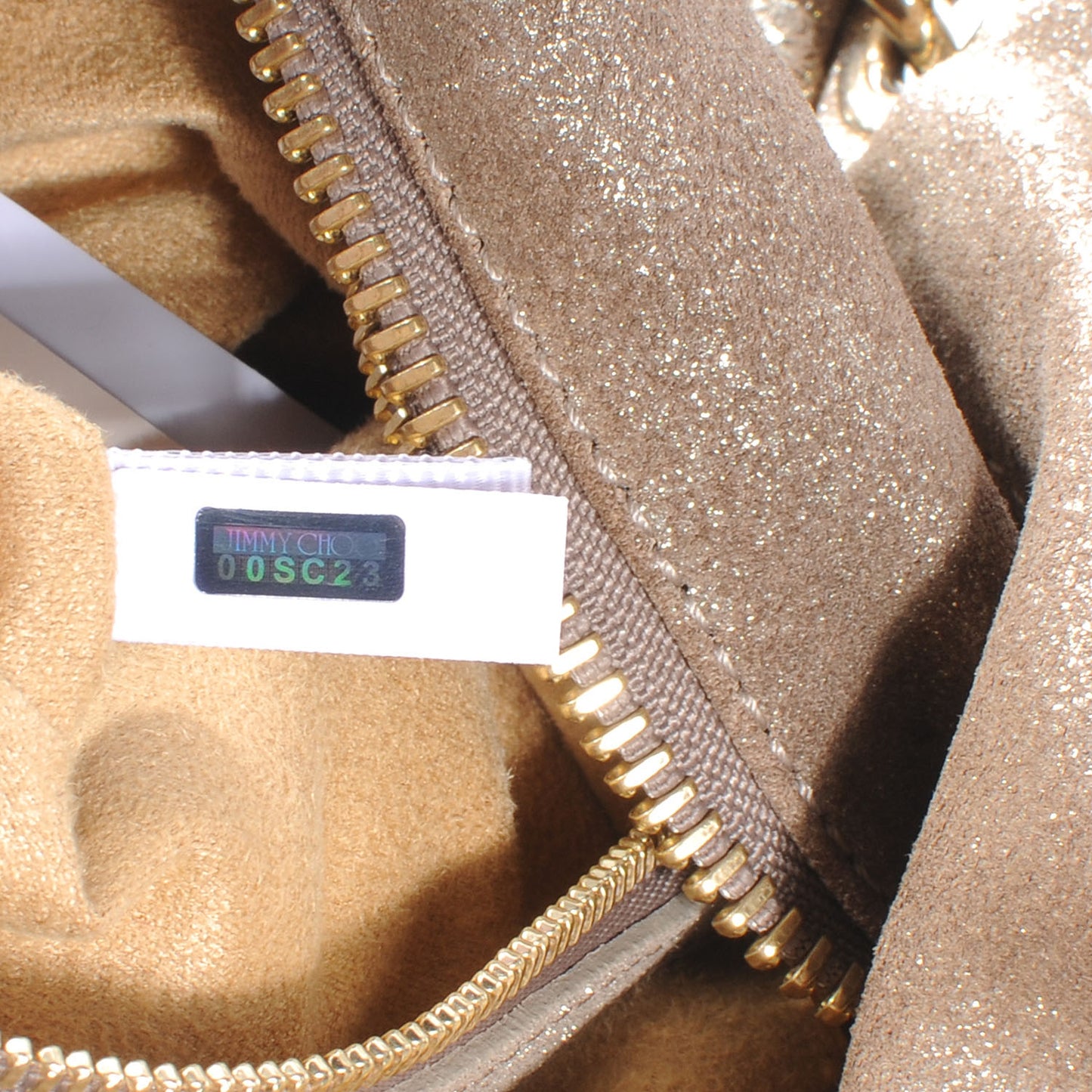 Suede Large Solar Hobo Metallic Gold