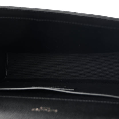 Saint Laurent Grain De Poudre Textured Mixed Matelasse Triquilt Medium Monogram Monochrome Satchel Black 5 of 10