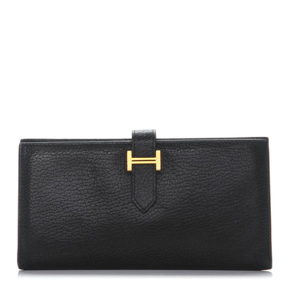 Hermes Chevre Mysore Bearn Tri-Fold Wallet Black 1 of 8