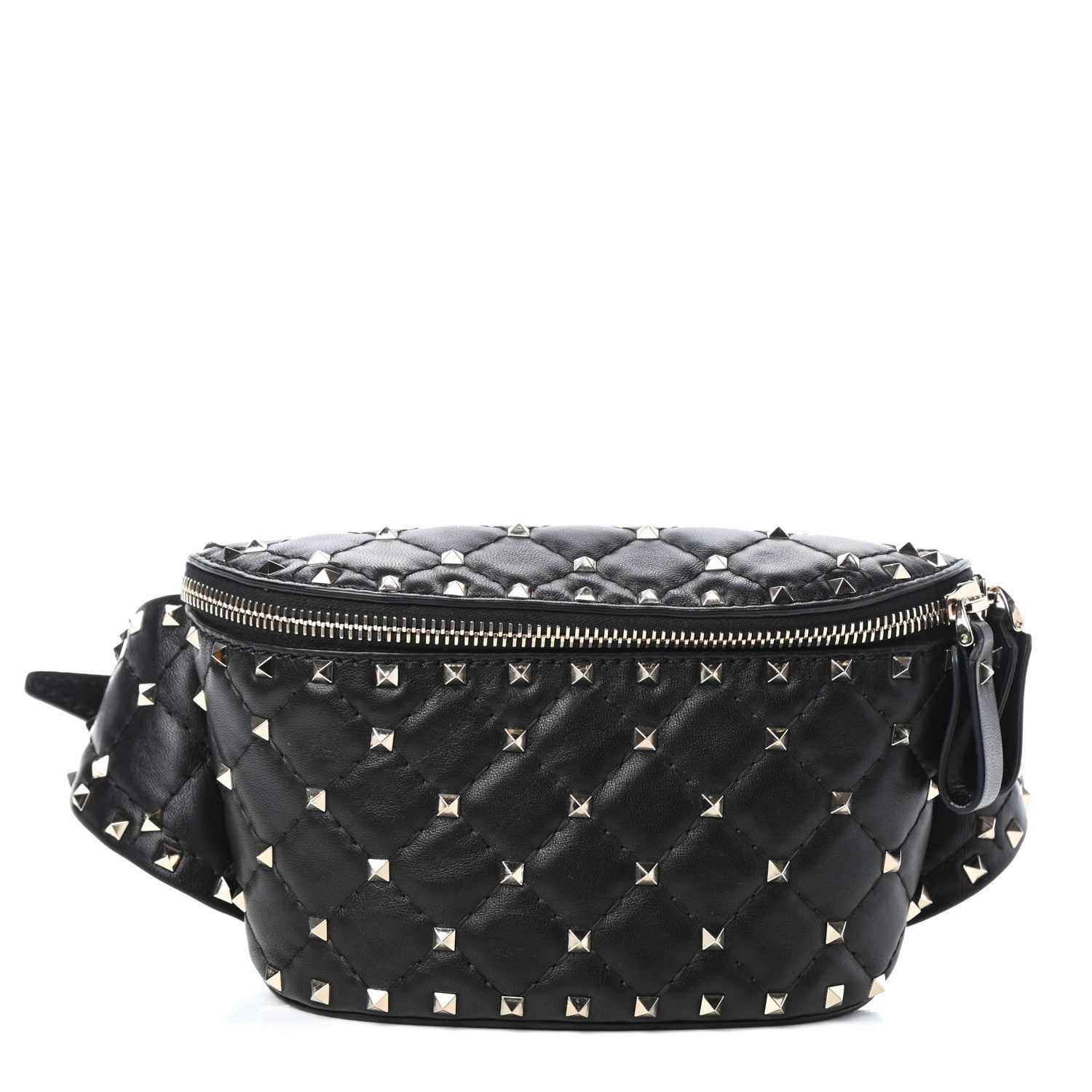 Valentino Garavani Lambskin Rockstud Spike Belt Bag 85 Black 1 of 9
