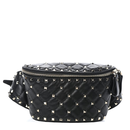 Valentino Garavani Lambskin Rockstud Spike Belt Bag 85 Black 1 of 9