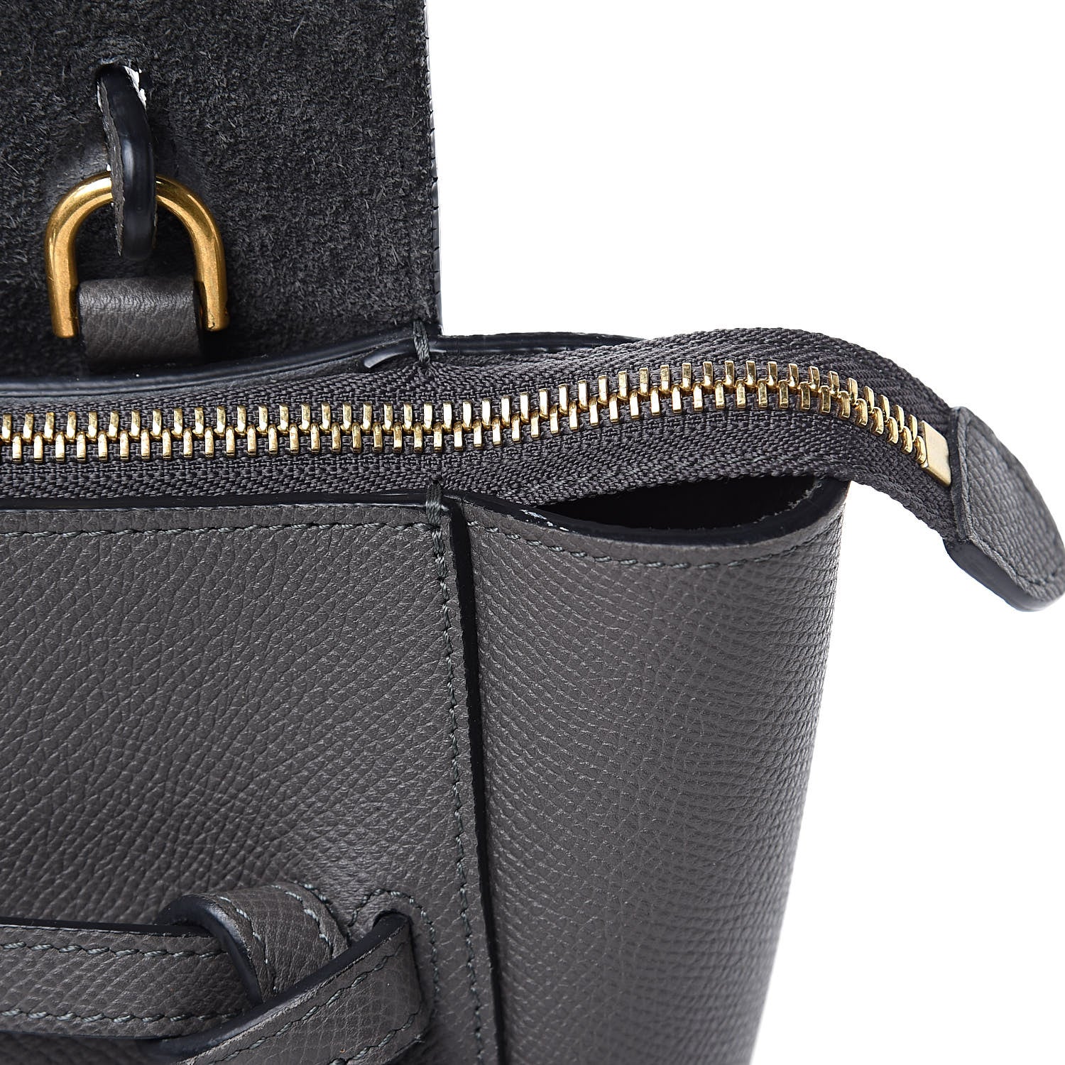 Celine Grained Calfskin Nano Belt Bag Grey 9 of 12