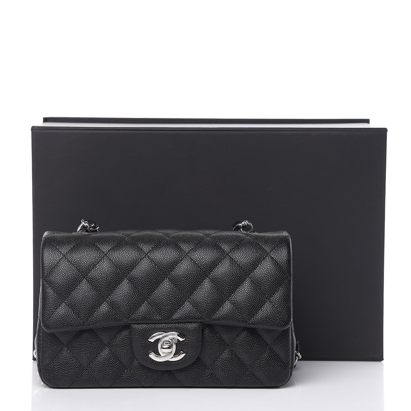 Caviar Quilted Mini Rectangular Flap Black