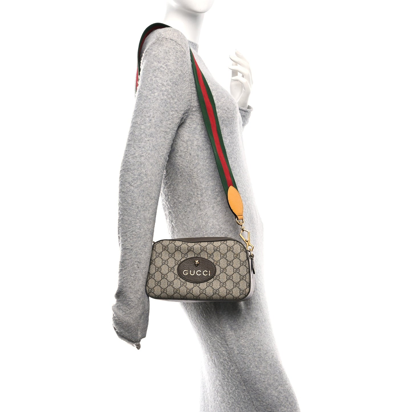 GG Supreme Monogram Web Neo Vintage Shoulder Bag Beige New Acero Crop