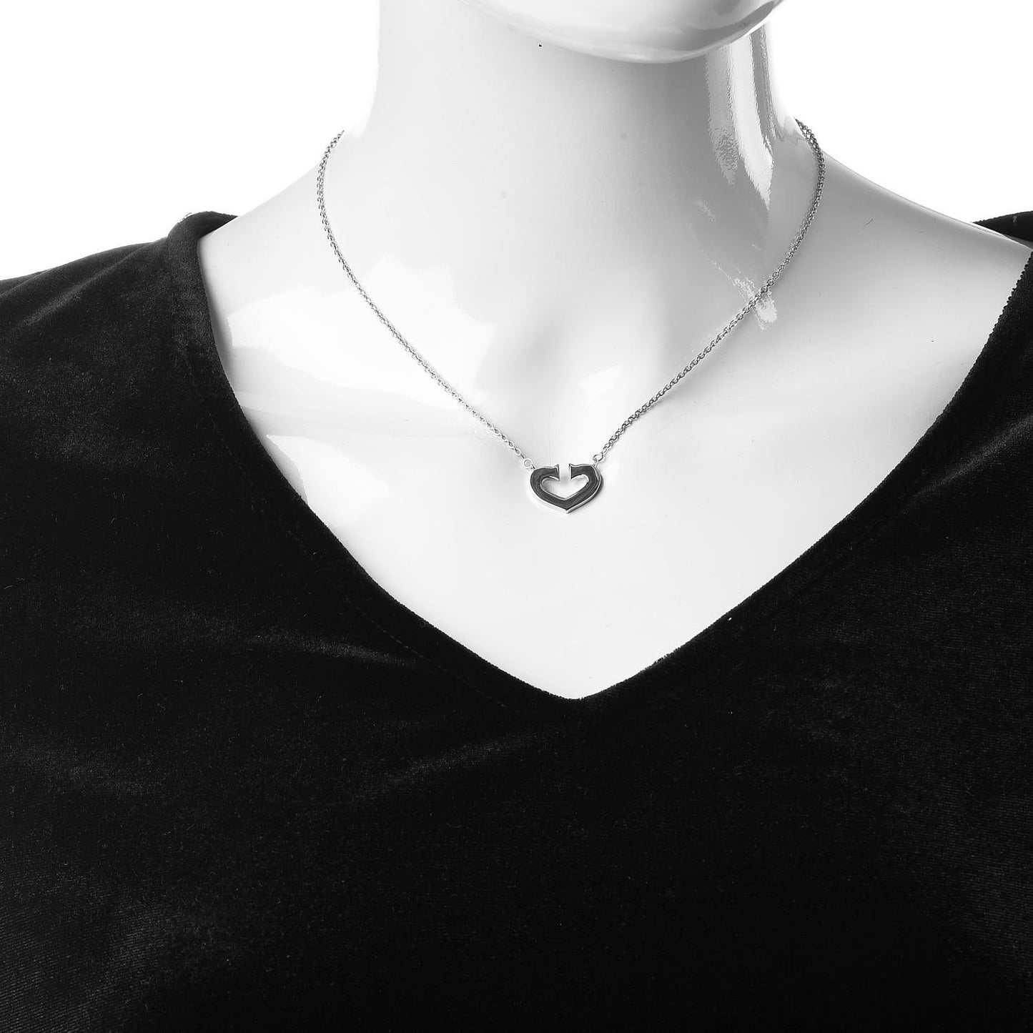18K White Gold Medium Hearts and Symbols Necklace