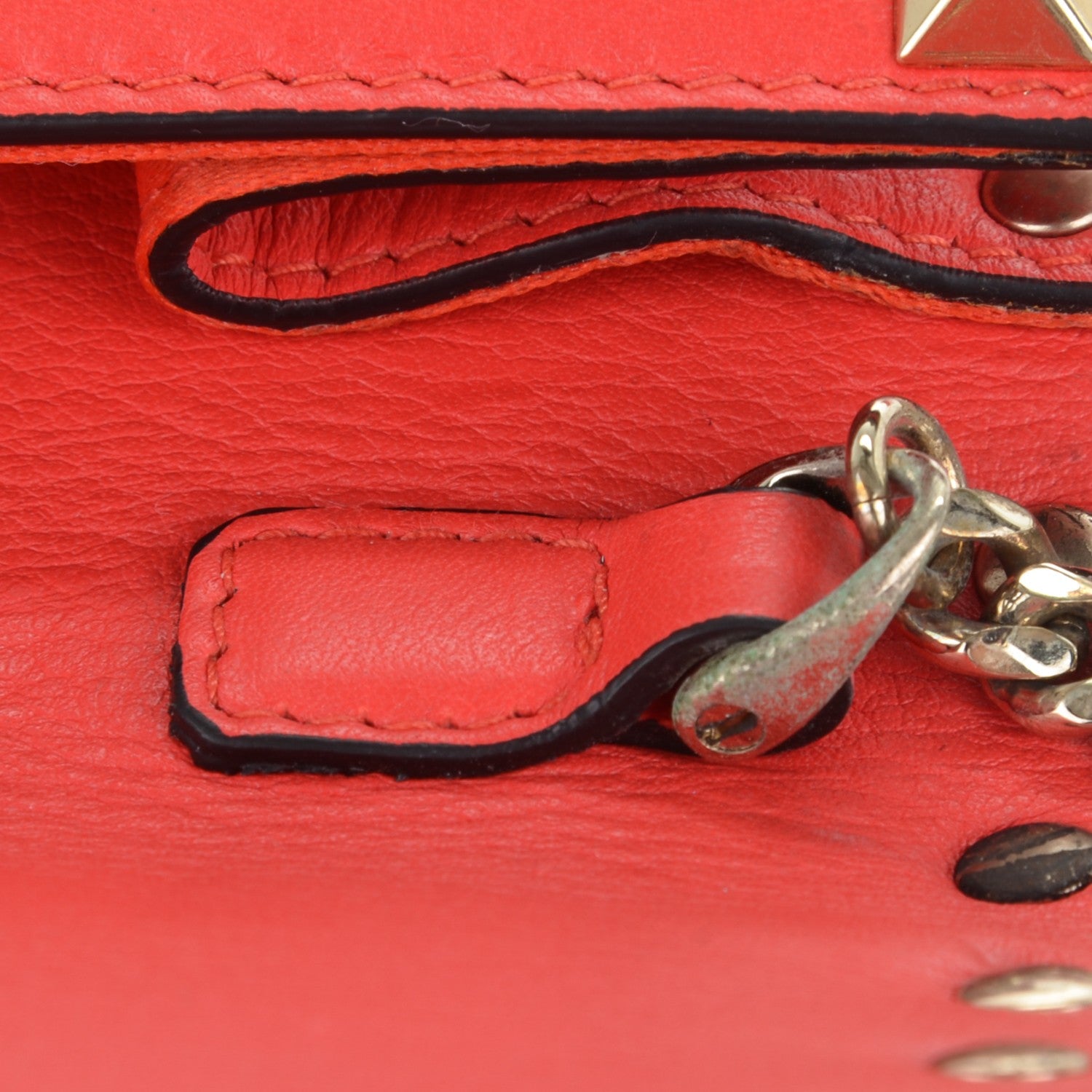 Valentino Garavani Vitello Rockstud Chain Flap Crossbody Bag Deep Rose 10 of 11