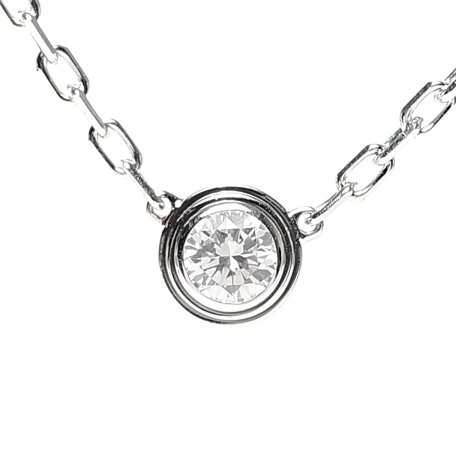Cartier 18K White Gold Diamond SM D'Amour Pendant Necklace 4 of 5