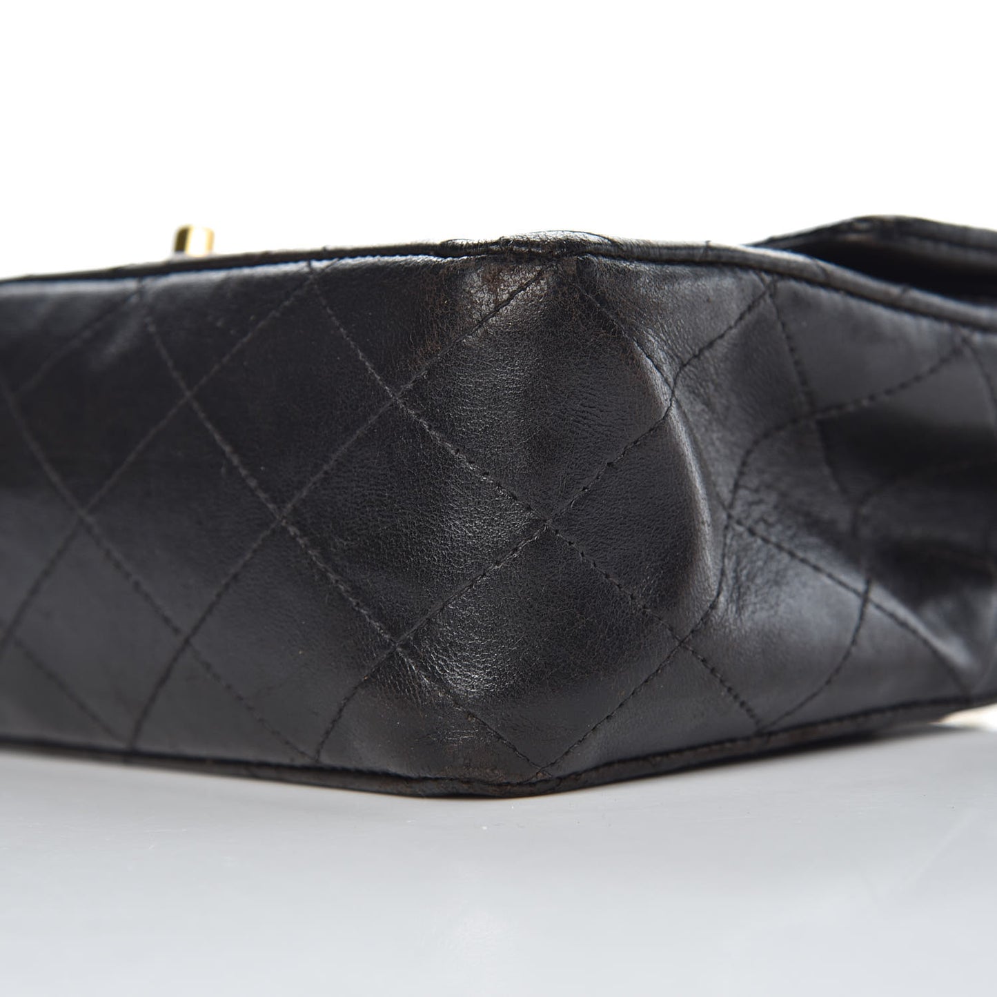 Lambskin Quilted Medium Double Flap Black