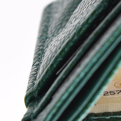 Chanel Metallic Caviar Quilted Card Holder Green 8 of 8