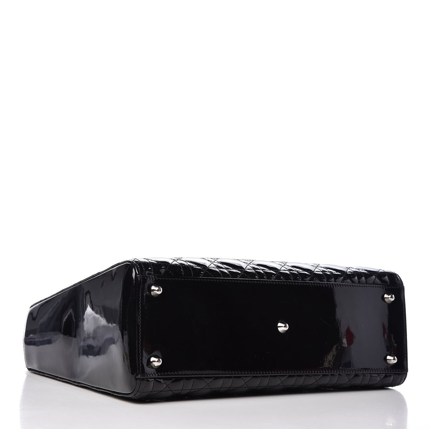 Patent Cannage Large Lady Dior Black