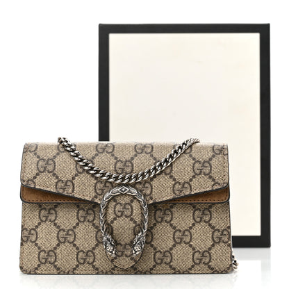 Gucci GG Supreme Monogram Super Mini Dionysus Shoulder Bag Taupe 13 of 13