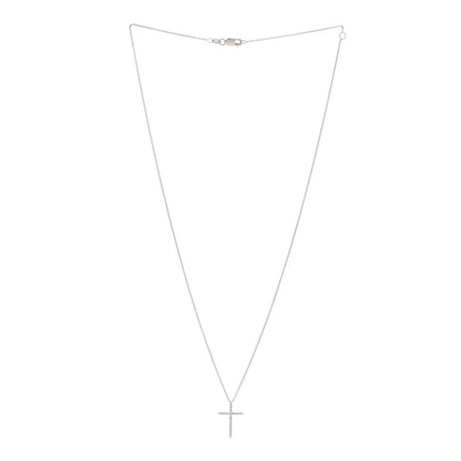 Roberto Coin 18K White Gold .10ctw Diamond Cross Pendant Necklace 2 of 6