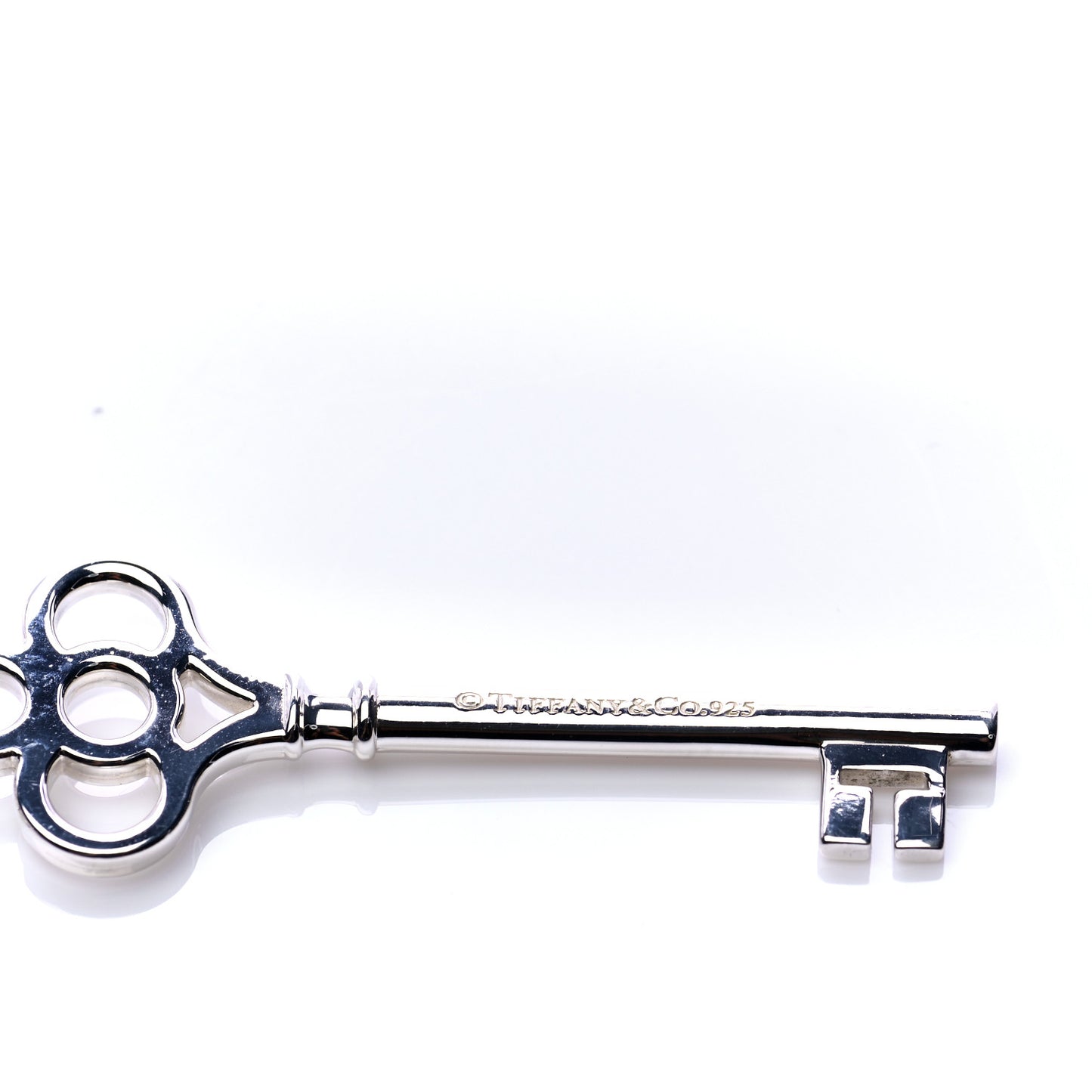 Sterling Silver Large Crown Key Pendant Link Necklace