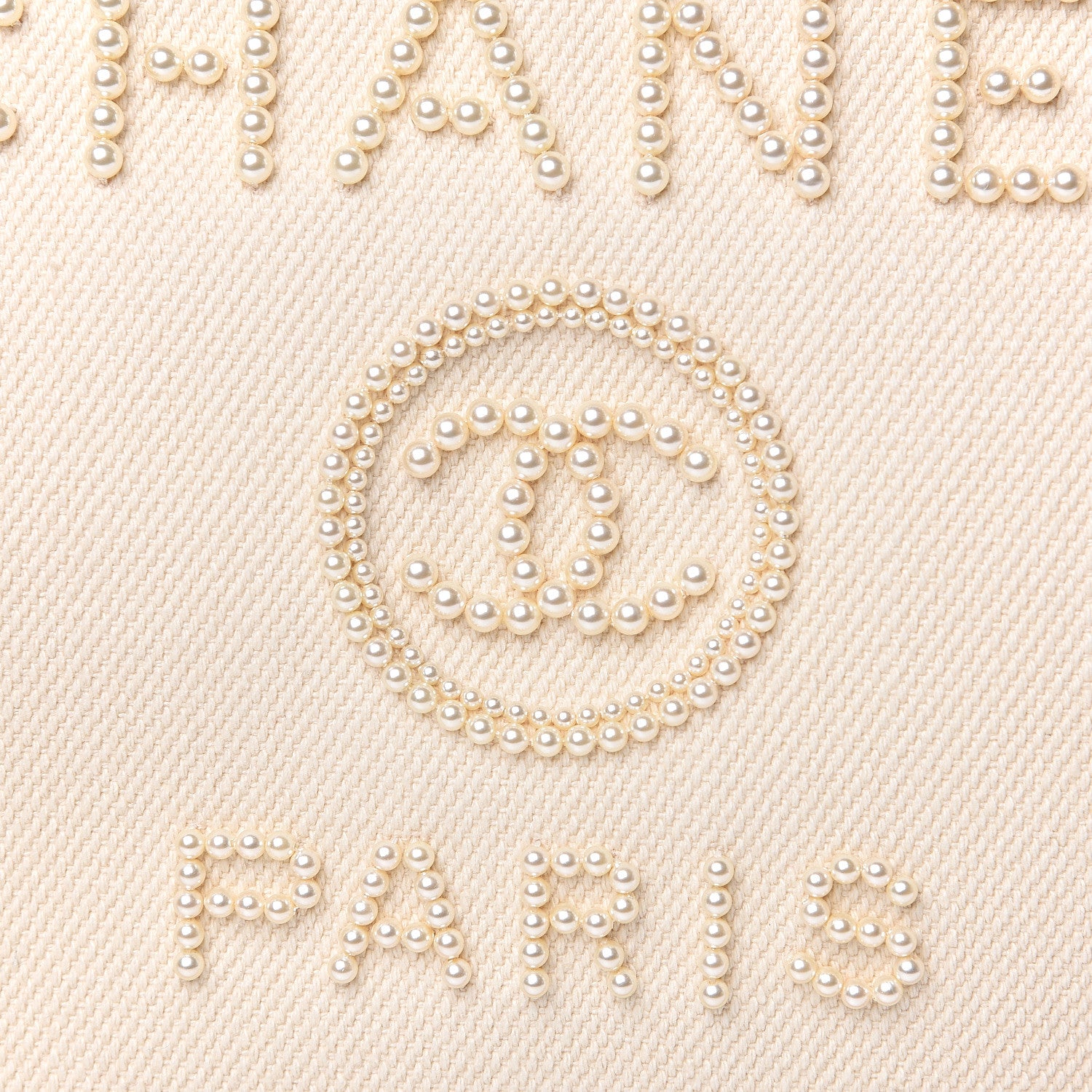 Chanel Canvas Pearl Large Deauville Tote Ecru Beige 9 of 9