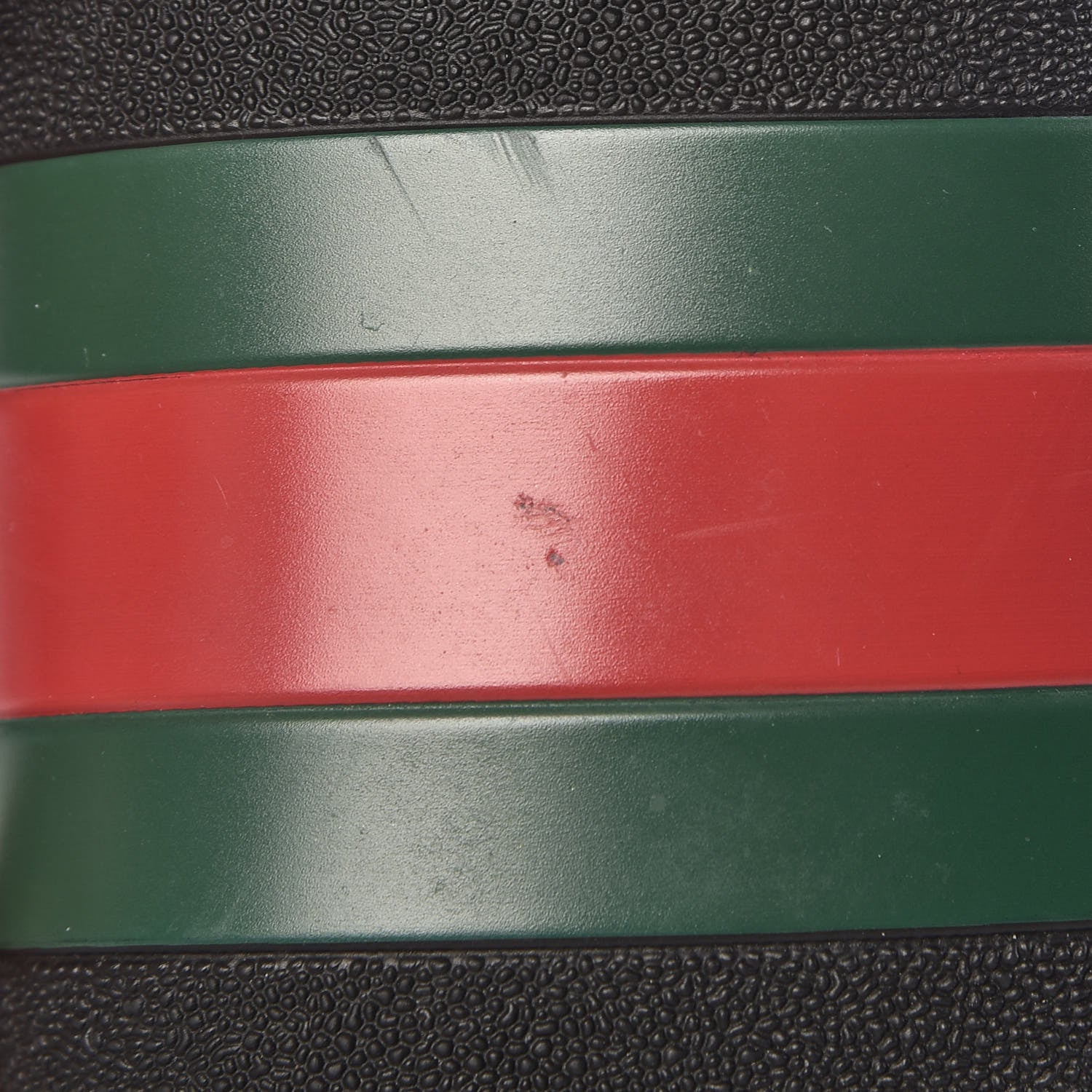 Gucci Rubber Web Mens Lug Sole Slide Sandals 5 Black Green Red 13 of 16
