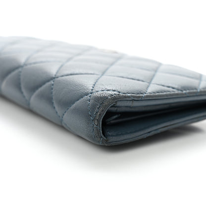 Chanel Lambskin Quilted Yen Wallet Blue 11 of 13
