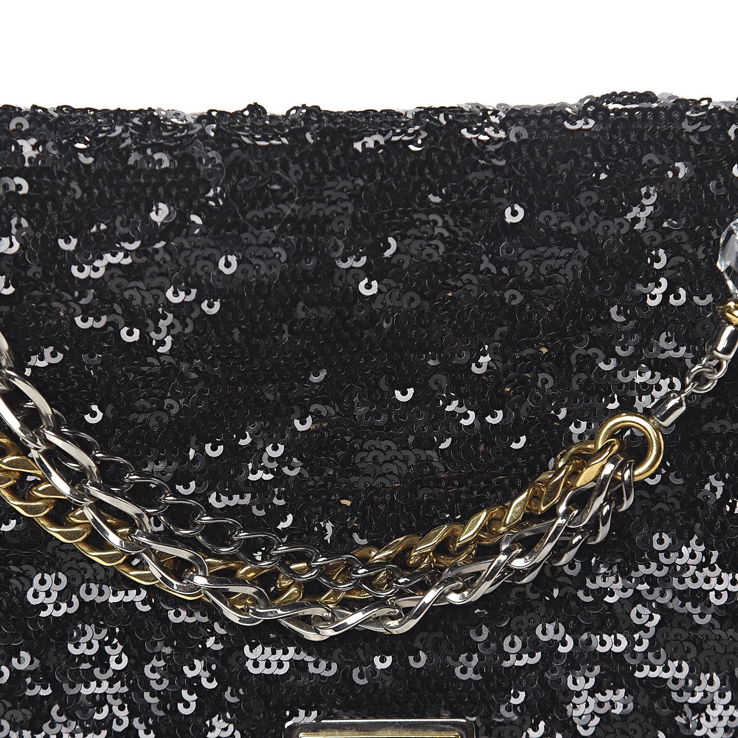 Dolce & Gabbana Sequin Miss Charles Evening Bag Black 9 of 9