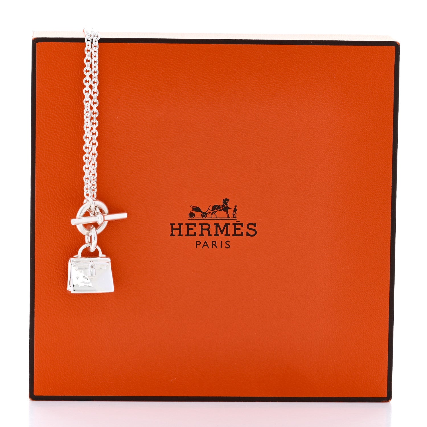 Hermes Sterling Silver Kelly Charm Pendant Necklace 5 of 5