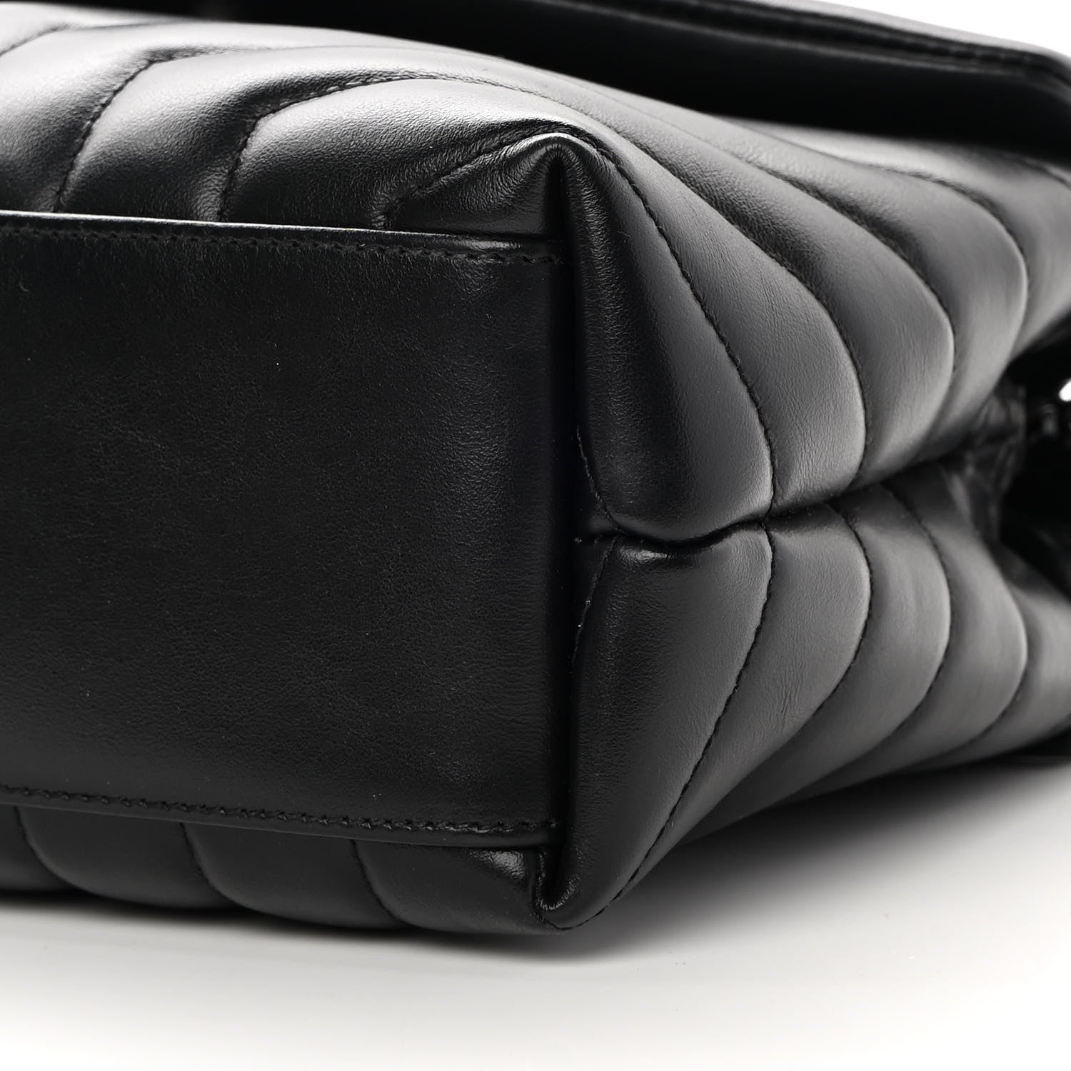 Saint Laurent Calfskin Y Quilted Monogram Monochrome Small Loulou Chain Satchel Black 9 of 12