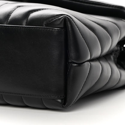 Saint Laurent Calfskin Y Quilted Monogram Monochrome Small Loulou Chain Satchel Black 9 of 12