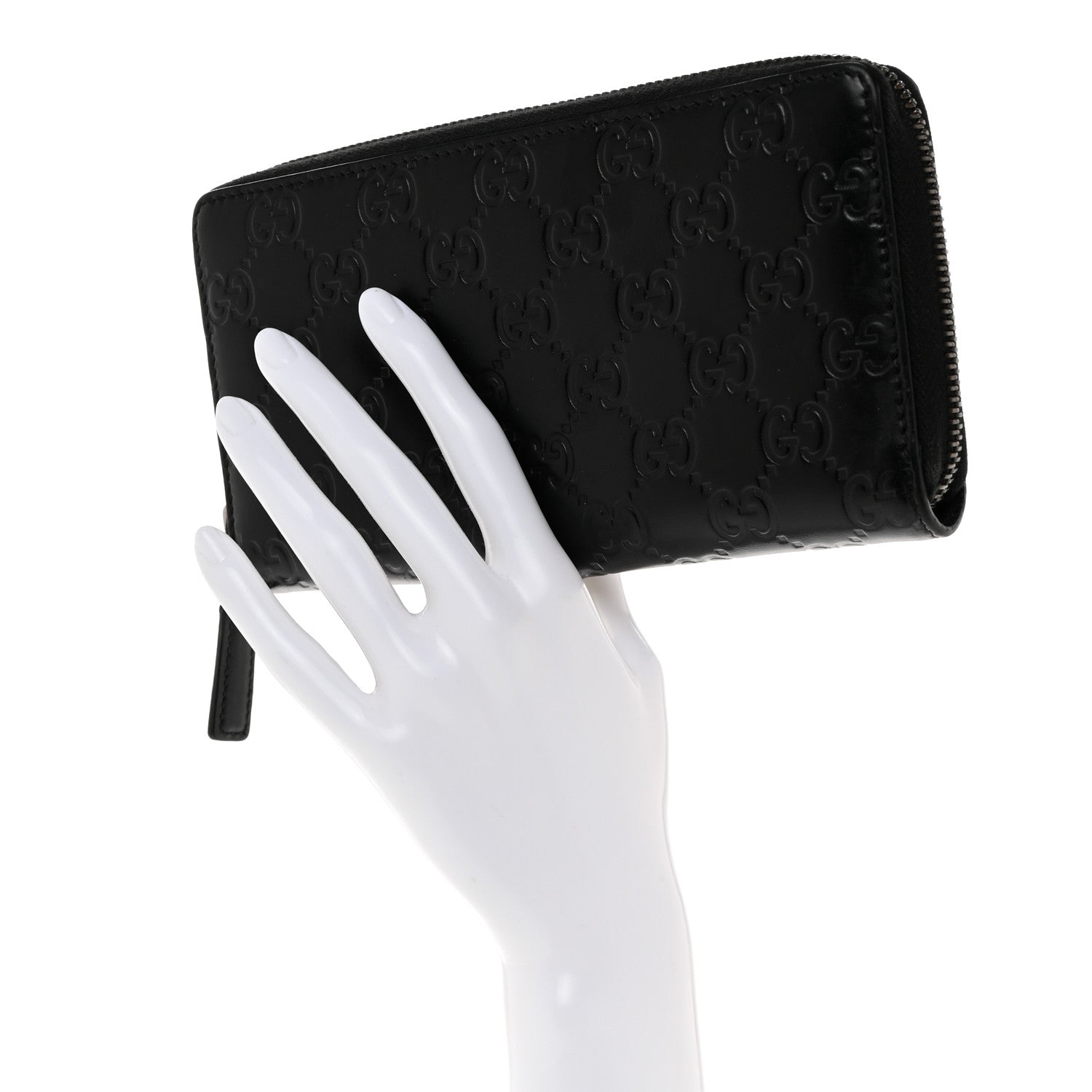Gucci Guccissima Signature Microguccissima Bree Zip Around Wallet Black 2 of 7