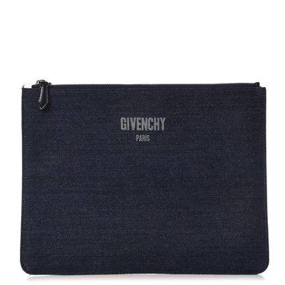 Givenchy Denim Medium Logo Pouch Blue 1 of 9