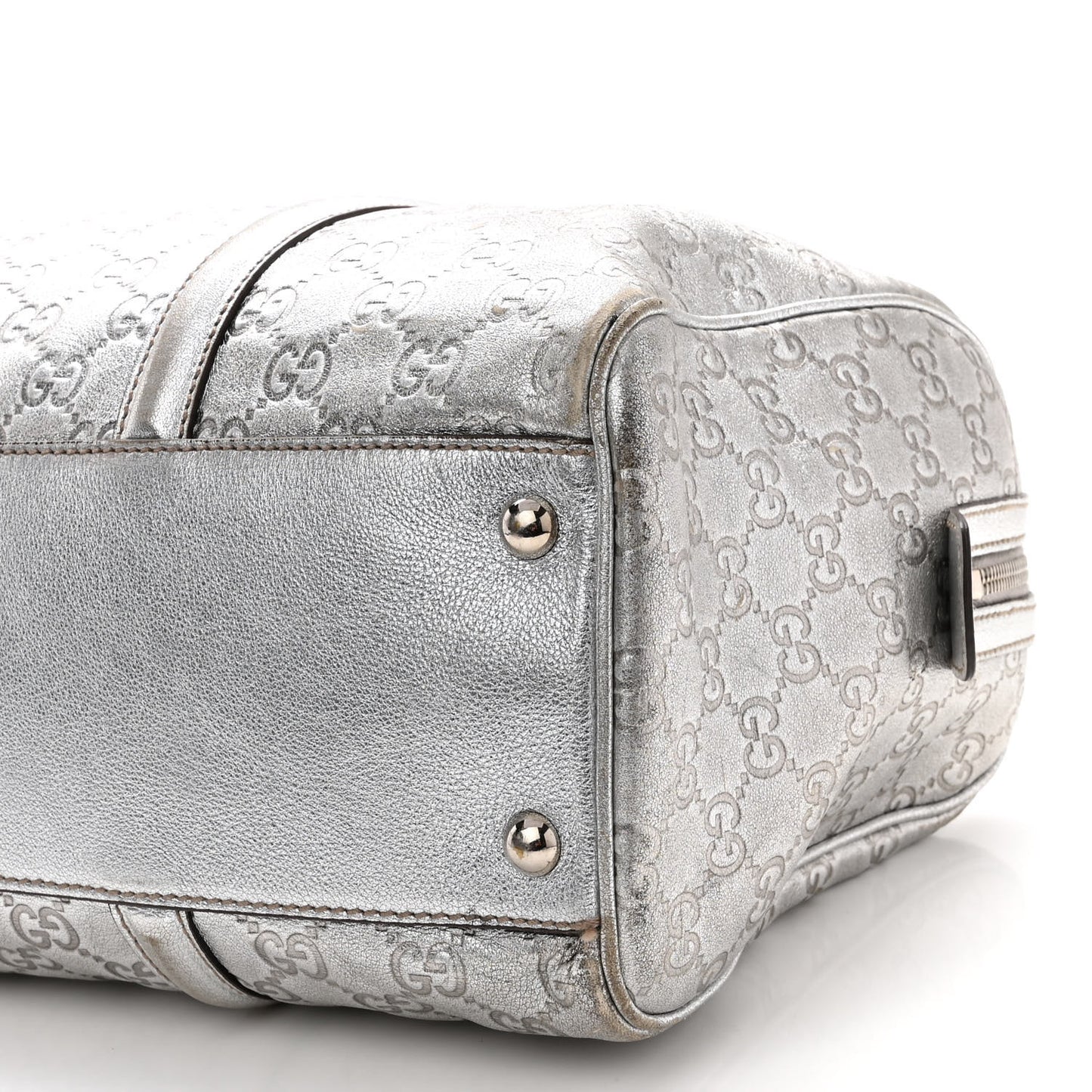 Metallic Guccissima Medium Britt Boston SIlver