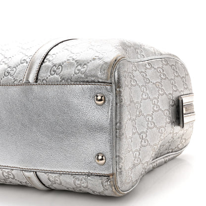 Gucci Metallic Guccissima Medium Britt Boston SIlver 10 of 14