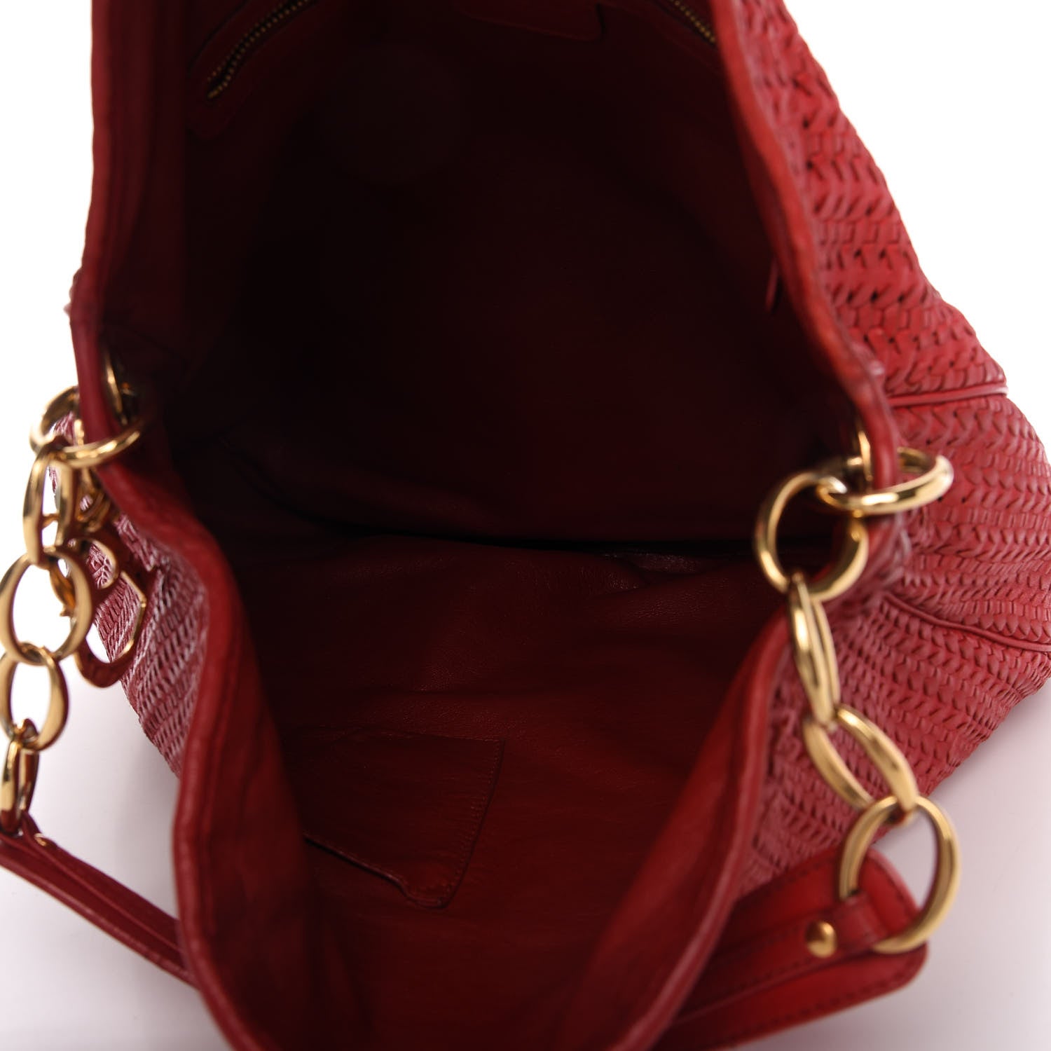 Christian Dior Lambskin Woven Dior Soft Hobo Rouge Moyen 5 of 13