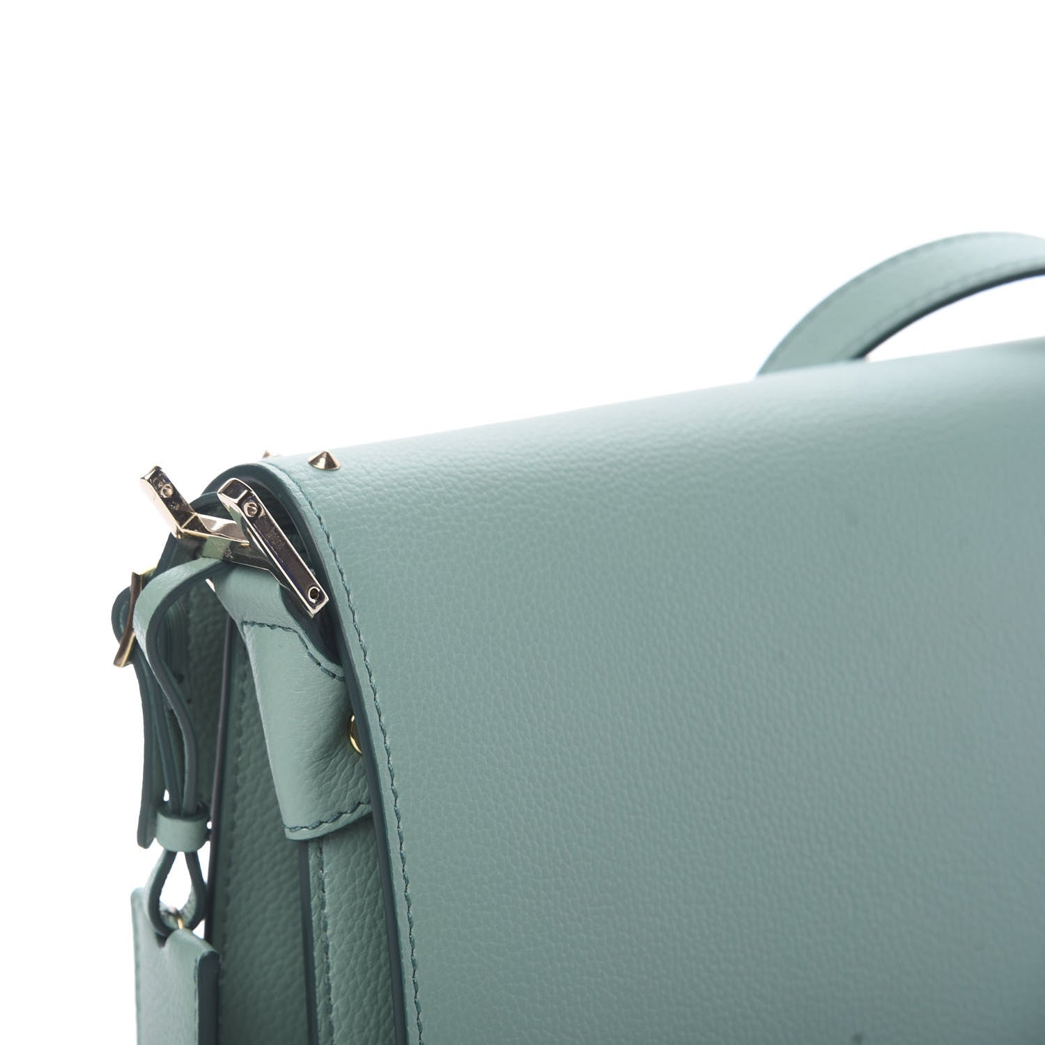 MCM Calfskin Studded Patricia Crossbody Bag Mint 10 of 11