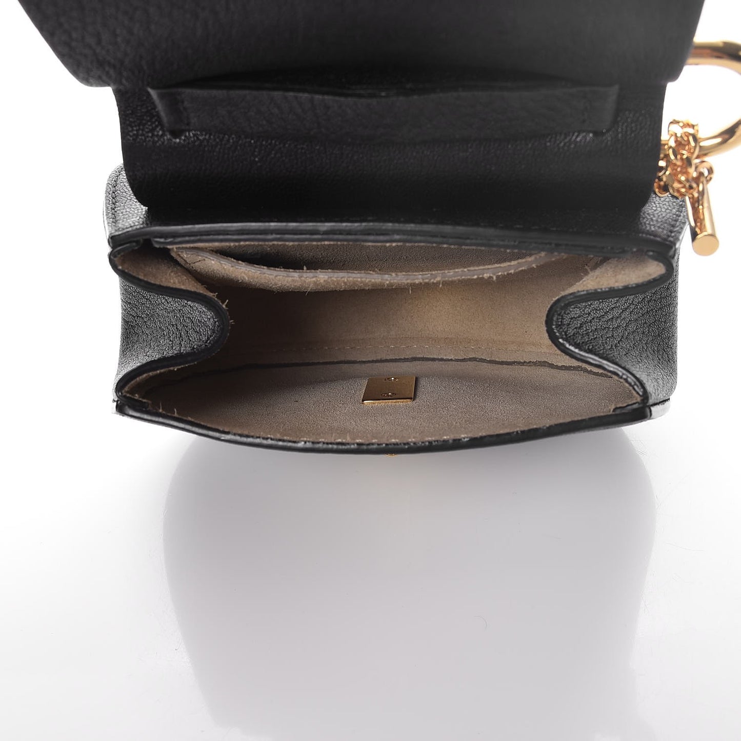 Grained Lambskin Nano Drew Shoulder Bag Black