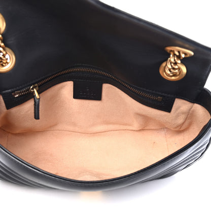 Gucci Calfskin Matelasse Small GG Marmont Shoulder Bag Black 4 of 4
