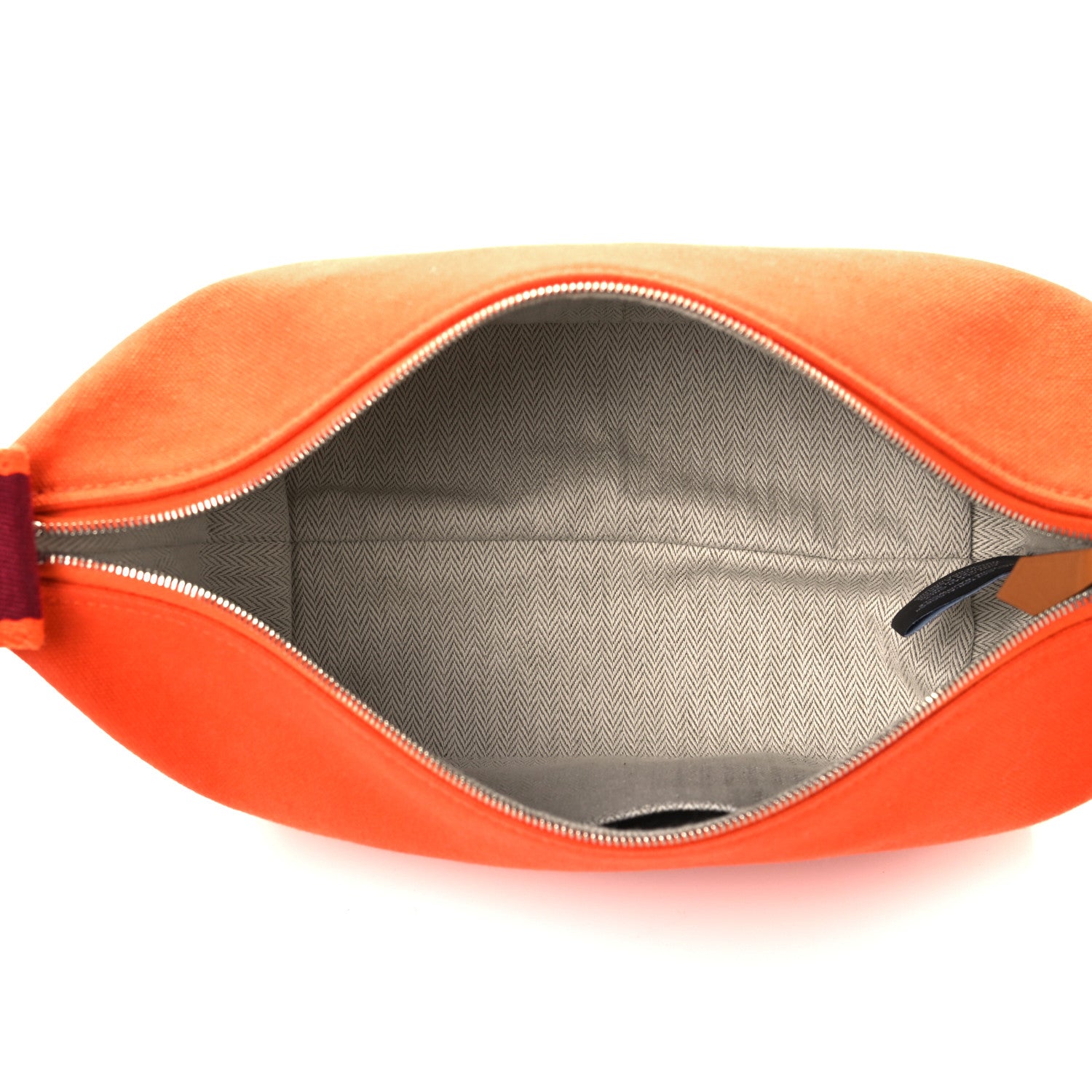 Hermes Canvas Small Bride-A-Brac Pouch Orange Burgundy 6 of 10