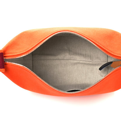 Hermes Canvas Small Bride-A-Brac Pouch Orange Burgundy 6 of 10