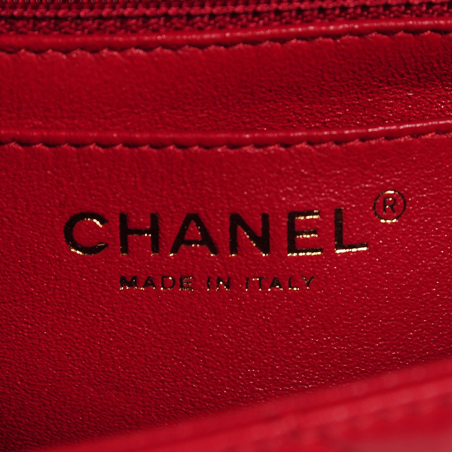 Lambskin Quilted Mini Rectangular Flap Red