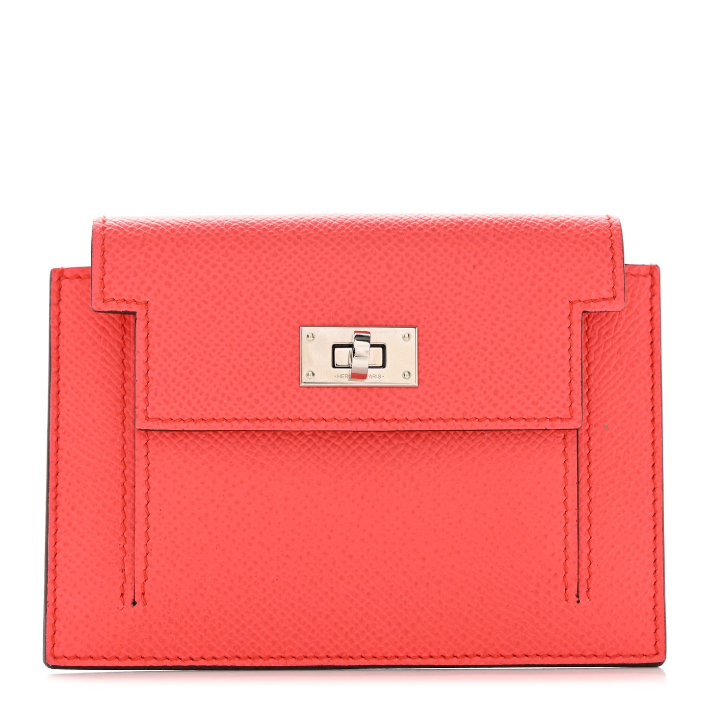 Epsom Kelly Pocket Compact Wallet Rose Texas