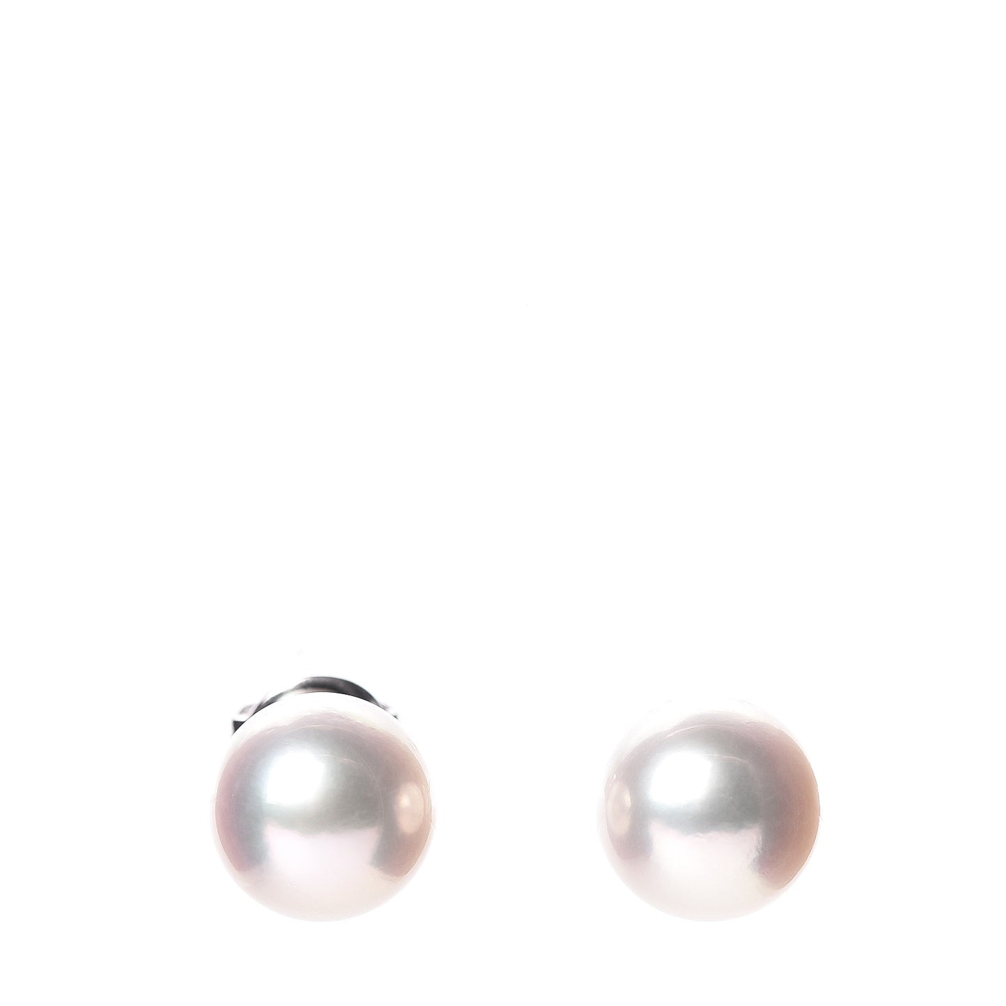 18K White Gold Akoya Pearl 9mm Stud Earrings