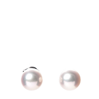 Mikimoto 18K White Gold Akoya Pearl 9mm Stud Earrings 1 of 4