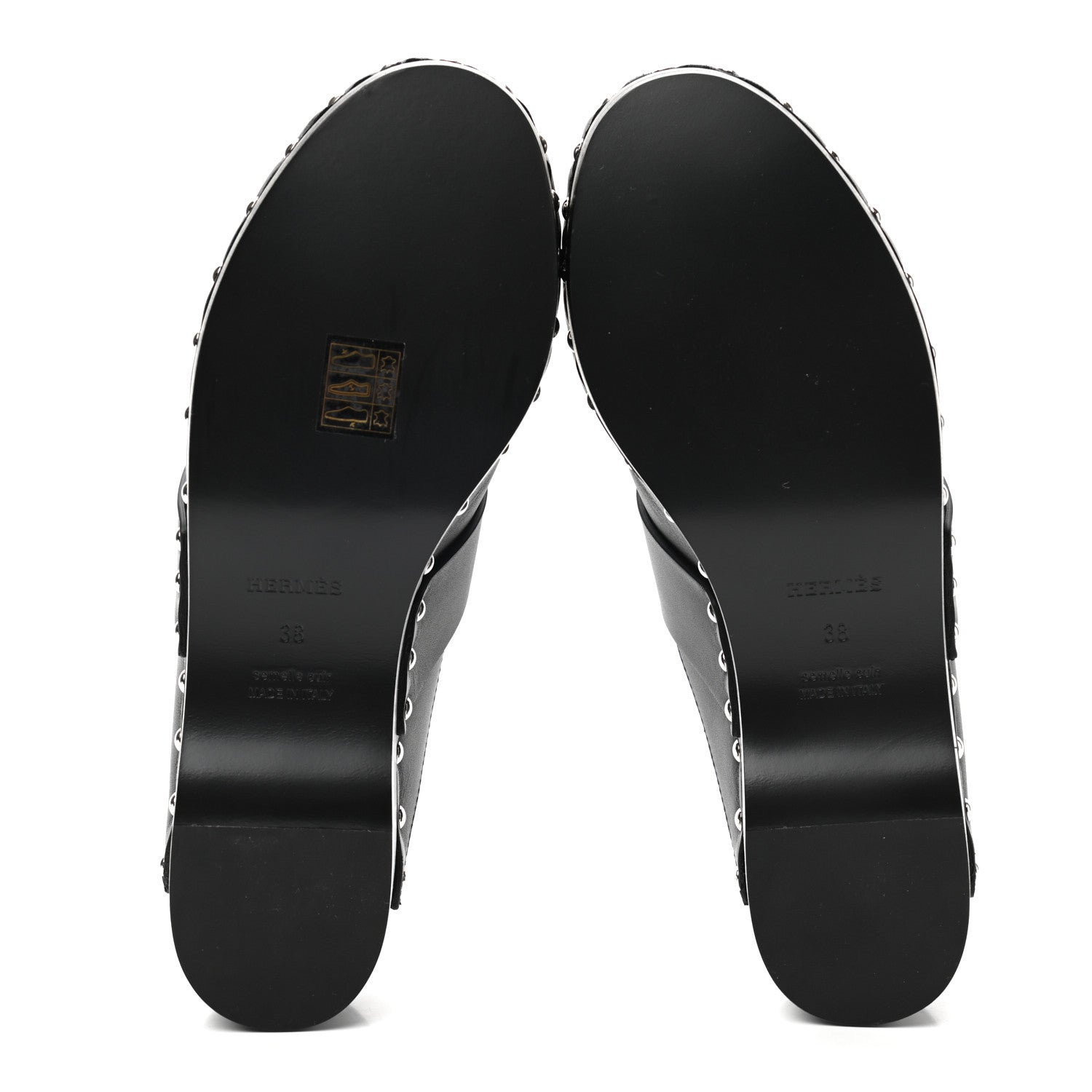 Hermes Calfskin Calya Mules 38 Black 5 of 7