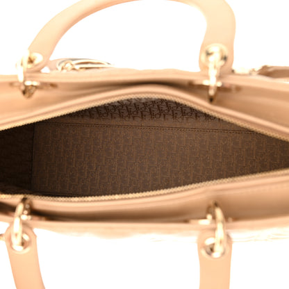 Christian Dior Lambskin Cannage Large Lady Dior Beige 5 of 13