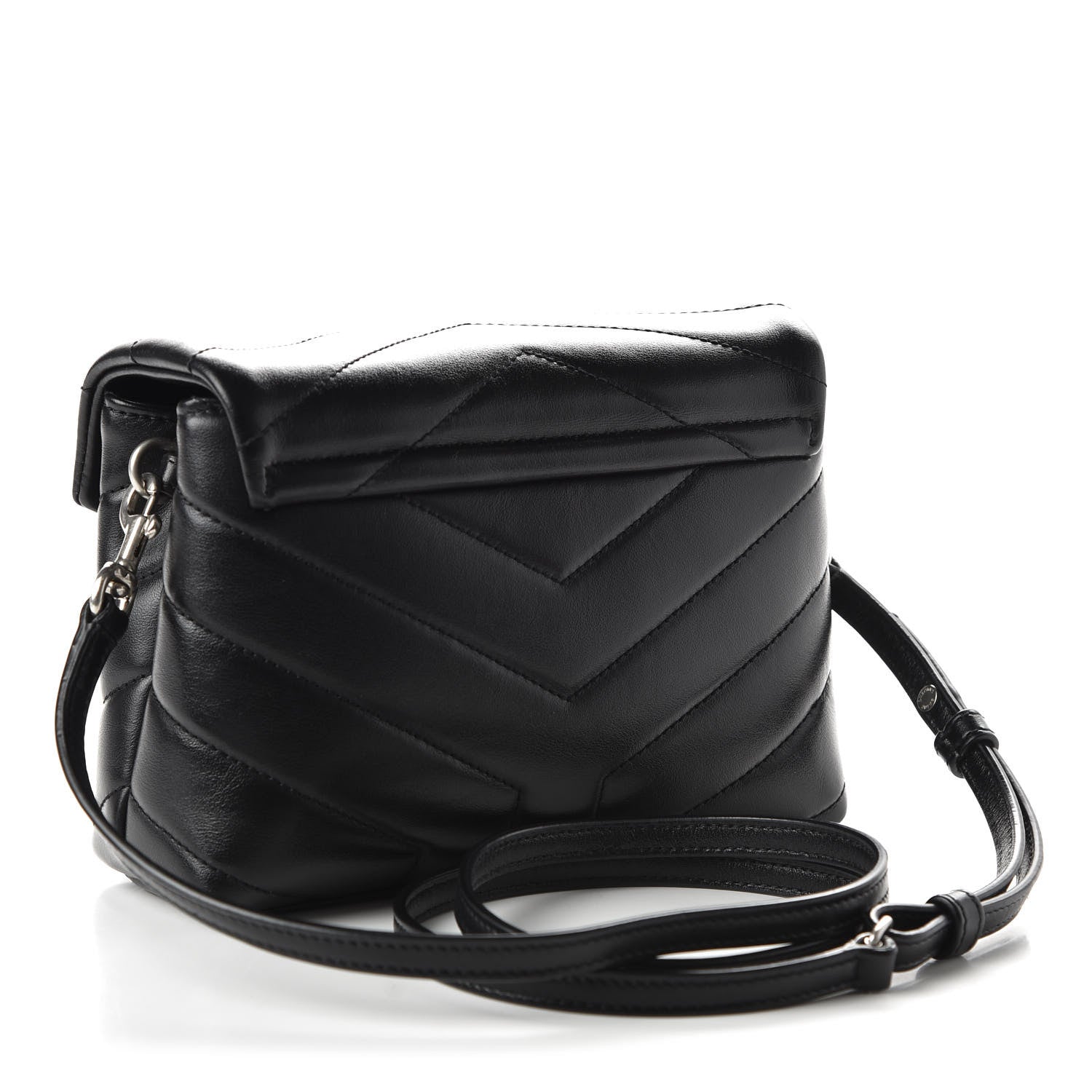 Saint Laurent Calfskin Y Quilted Monogram Toy Loulou Crossbody Bag Black 3 of 9