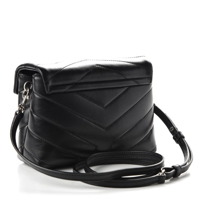 Saint Laurent Calfskin Y Quilted Monogram Toy Loulou Crossbody Bag Black 3 of 9