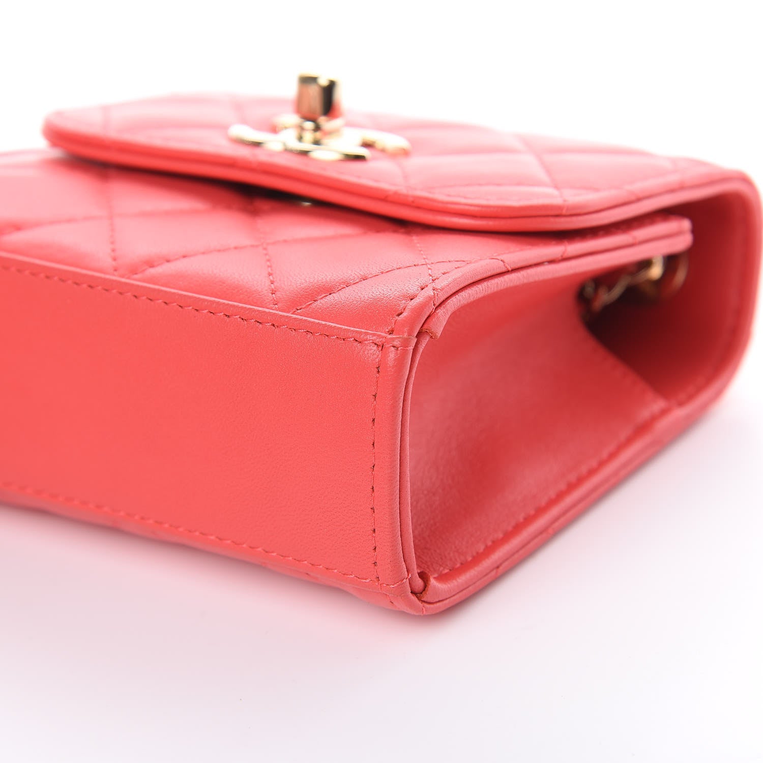 Chanel Lambskin Quilted Mini Trendy CC Chain Wallet Red 9 of 9
