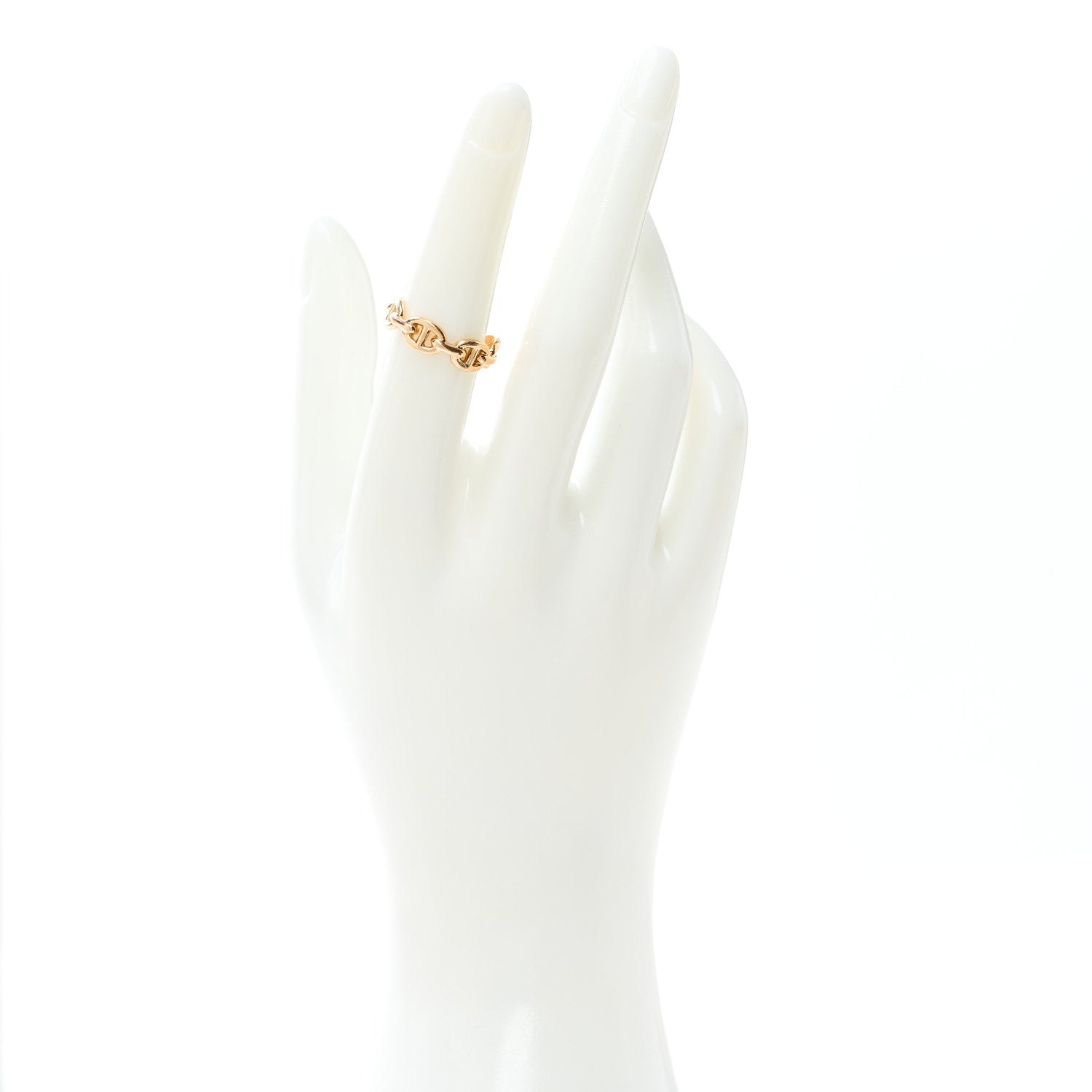 Hermes 18K Rose Gold PM Chaine D'Ancre Enchainee Ring 52 6 2 of 6